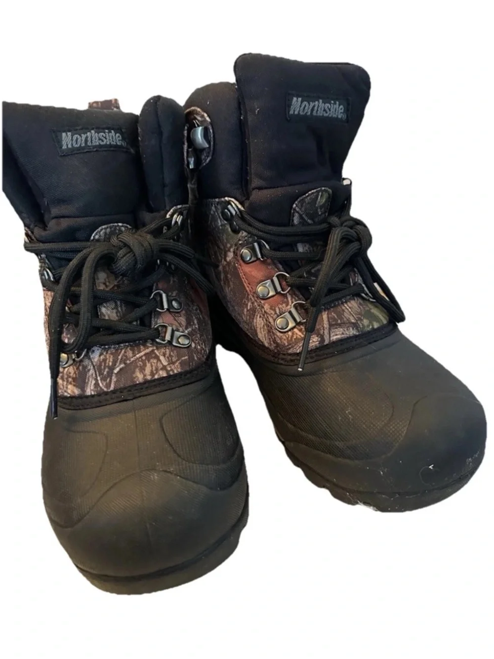 Northside Mens Black and Brown Camouflage Boots Size 9